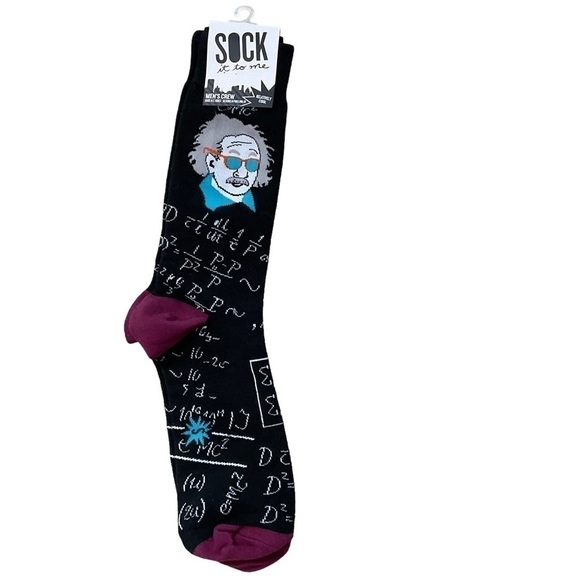 RELATIVELY Cool Socks Men’s Crew Sock it to me Albert Einstein size 7-13 - Picture 1 of 10